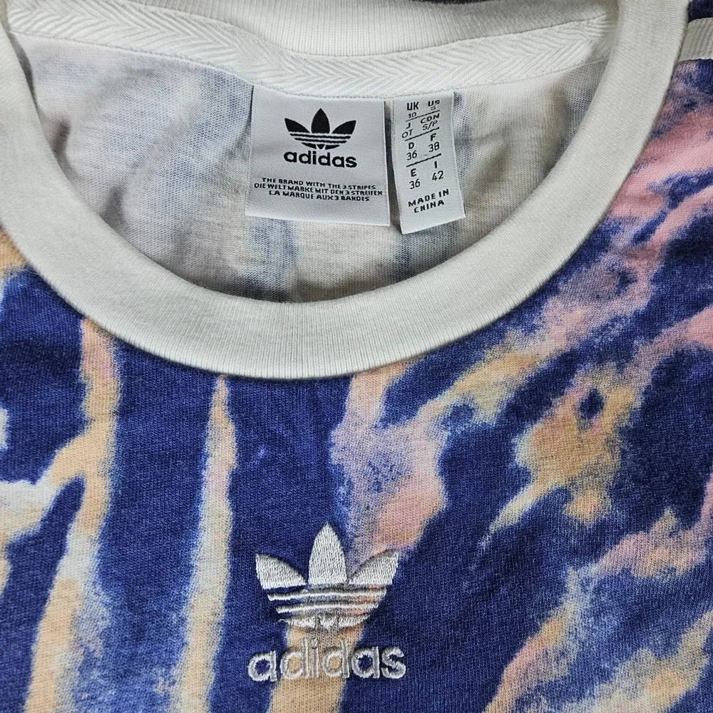Kids Adidas youth starburst Tie Dye Short Sleeve T Shirt Blue Pink White Size S